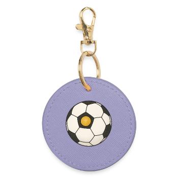 Fußball mit goldenem Punkt - Runder Schlüsselanhänger - Lavendel - Vorne