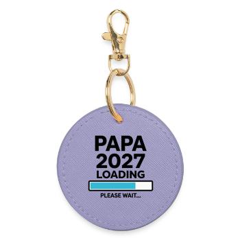 Daddy-to-be 2027 Loading - Round Keyring - lavender - Front