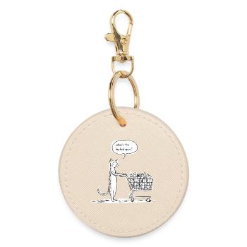 Où est la nourriture pour chien déjà ? – Chat Shopping - Porte-clés rond - huître - Devant