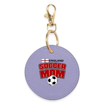 England Football Mom | Soccer Mom - Round Keyring - lavender - Front