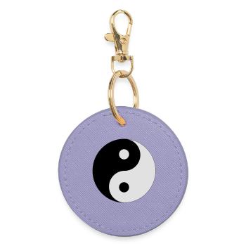 Yin and Yang (colors customizable!) - Round Keyring - lavender - Front