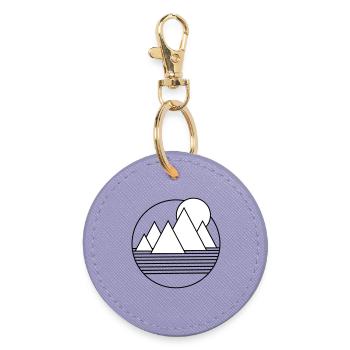 Minimalist desert landscape - Round Keyring - lavender - Front