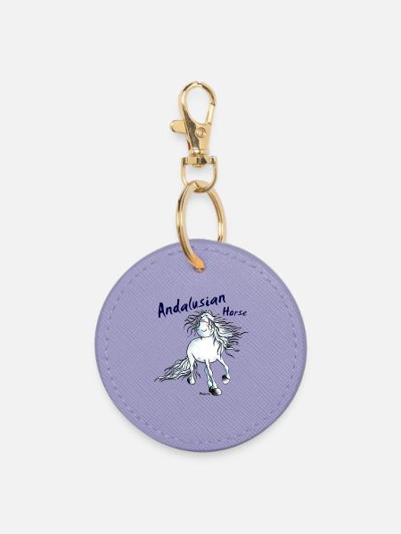 Pfiffiger Andalusier - Pferd - Runder Schlüsselanhänger - Lavendel