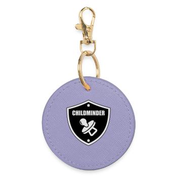Nourrice / Nounou / Bébé / Enfant - Porte-clés rond - lavande - Devant