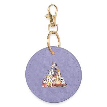 Mega Dog Puppy I Funny Dog Motif I Dog - Round Keyring - lavender - Front