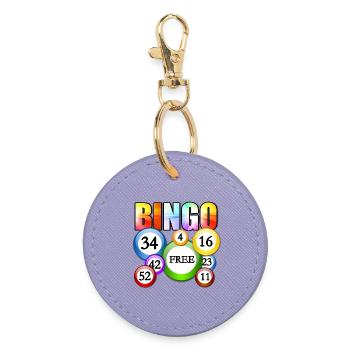 Vibrant Bingo Free Ball Design - Round Keyring - lavender - Front