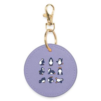 Vögel Piguin Südpol Tanzen Tier Seevogel - Runder Schlüsselanhänger - Lavendel - Vorne