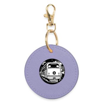 Locomotive, train, railway - Round Keyring - lavender - Front