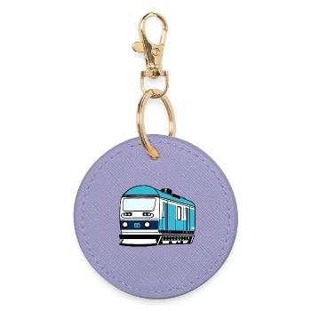 Locomotive, train, railway - Round Keyring - lavender - Front