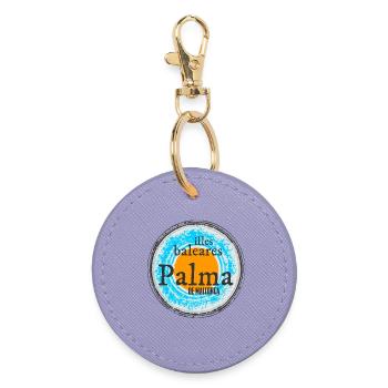 Balearen Inseln Palma Design - Runder Schlüsselanhänger - Lavendel - Vorne