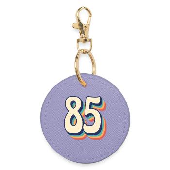 Vintage Retro T-Shirt Number 85 Eighty Five - Round Keyring - lavender - Front