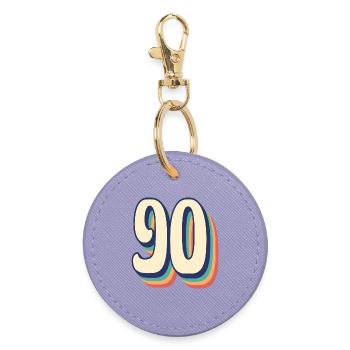 T-Shirt rétro Vintage numéro 90 quatre-vingt-dix - Porte-clés rond - lavande - Devant