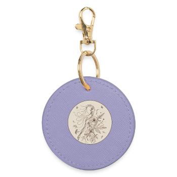Botanical femininity in an ornamental circle - Round Keyring - lavender - Front