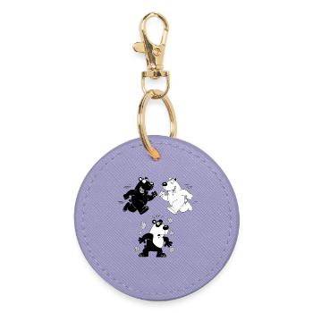 The birth of the panda - Round Keyring - lavender - Front