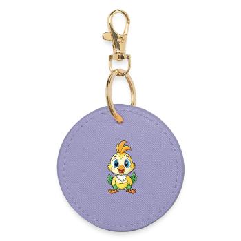 calopsitte mignon personnage de dessin animé Kawaii Clipart - Porte-clés rond - lavande - Devant