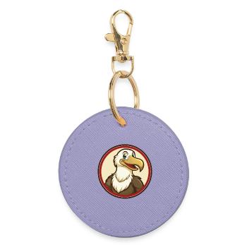 Albatross Colorful Kawaii Cartoon Character Pet - Round Keyring - lavender - Front