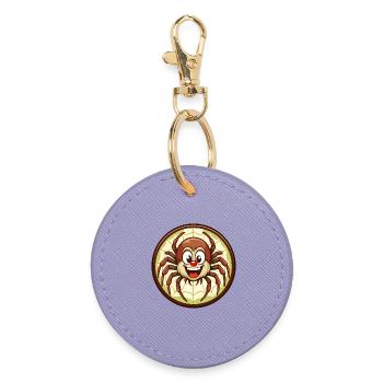 Spider Colorful Kawaii Cartoon Character Clipart - Round Keyring - lavender - Front