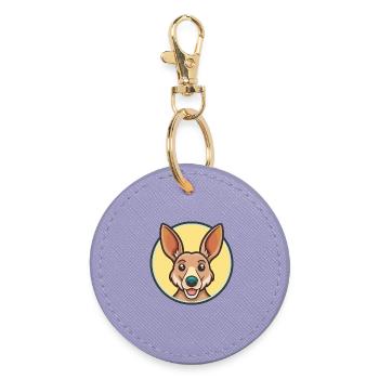 Kangourou Chien Race Dessin animé Kawaii Clipart - Porte-clés rond - lavande - Devant