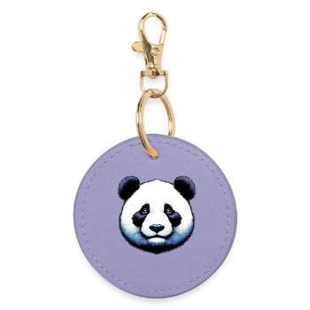 Panda - Round Keyring - lavender - Front