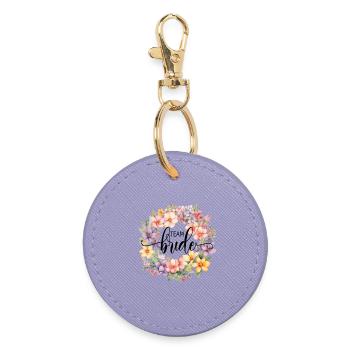 Team Bride! Customizable - Round Keyring - lavender - Front