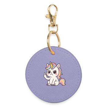 Licorne coquine avec doigt d’honneur – Kawaii Statemen - Porte-clés rond - lavande - Devant