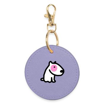 CORSO THE DOG with pink eyes - Round Keyring - lavender - Front