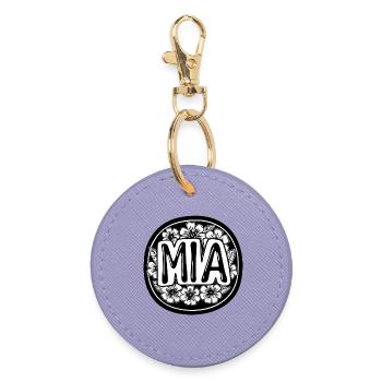 Mia Chemise Design avec des fleurs - Porte-clés rond - lavande - Devant