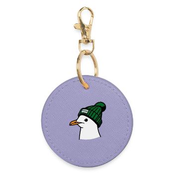 Moin Seagull Beanie Head Baltic Sea Beanie Hamburg Green - Round Keyring - lavender - Front