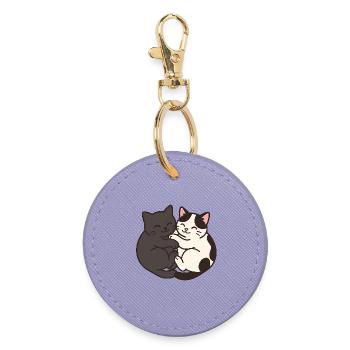 feline - Round Keyring - lavender - Front