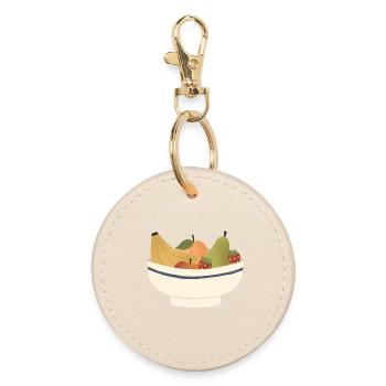 Illustration fantaisiste de bol de fruits - Porte-clés rond - huître - Devant