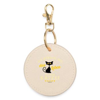 Citation humoristique de chat sur la chemise - Porte-clés rond - huître - Devant