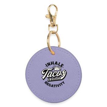 Humorous Taco Exhale T-Shirt - Round Keyring - lavender - Front