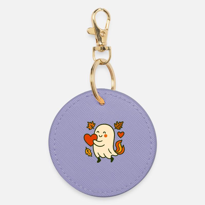 Geist_mit_Herz - Round Keyring - lavender