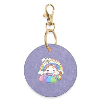 Miss Dreamer, Childhood Poetics and Imagination - Round Keyring - lavender - Front