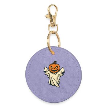 Halloween Kürbis Geist Spooky Design - Runder Schlüsselanhänger - Lavendel - Vorne