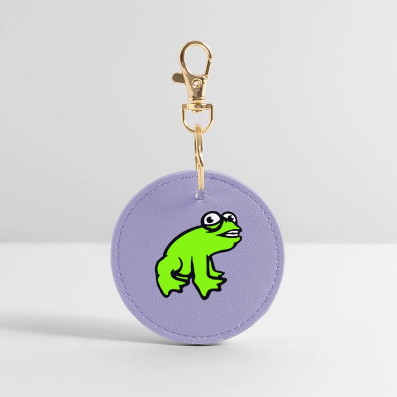Frog grins cool funny comic crazy toad Round Keyring