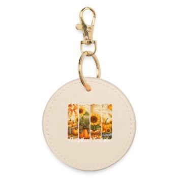 Saison des citrouilles Champ de tournesol - Porte-clés rond - huître - Devant