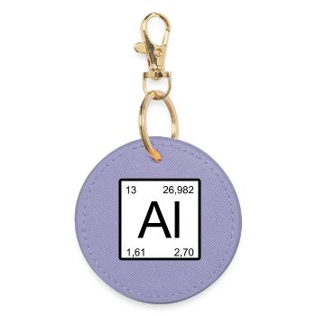 AI Aluminium Periodensystem Stil Design - Runder Schlüsselanhänger - Lavendel - Vorne