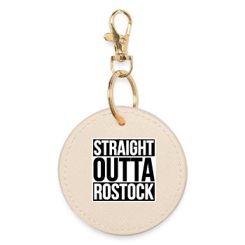 Straight Outta Rostock - Runder Schlüsselanhänger - Auster - Vorne
