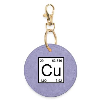 Kupfer Element Stil - Runder Schlüsselanhänger - Lavendel - Vorne