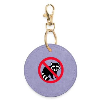 No Raccoon Zone Emblem - Round Keyring - lavender - Front