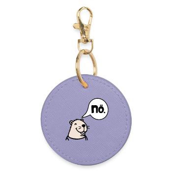 Capybara Cancellation Nope No - Round Keyring - lavender - Front
