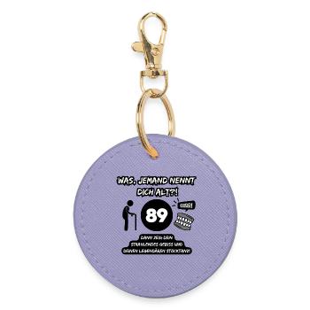 89 und legendär: Gebiss raus, Stocktanz an! - Runder Schlüsselanhänger - Lavendel - Vorne