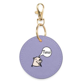 Thank you Capybara - Round Keyring - lavender - Front