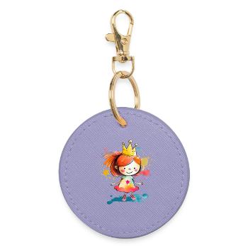 Colorful Princess Watercolors - Round Keyring - lavender - Front
