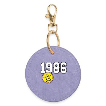 1986 Légende née, 40 ans - Porte-clés rond - lavande - Devant