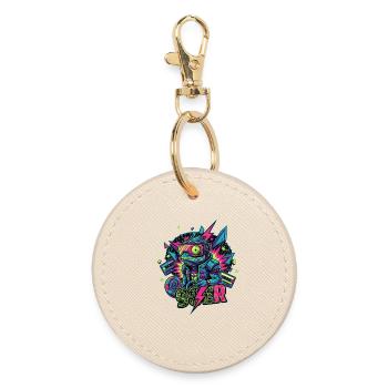 Neopunk Frog - Round Keyring - oyster - Front