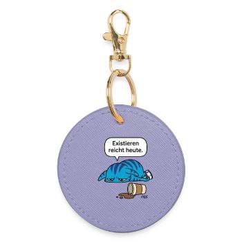 Existing is enough today - Zooki Burnout Saying - Round Keyring - lavender - Front