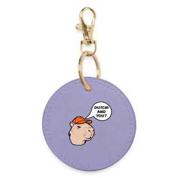 Dutch Capybara - Round Keyring - lavender - Front