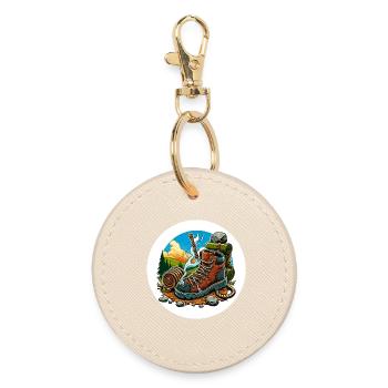 Smoking hiking boot - Round Keyring - oyster - Front